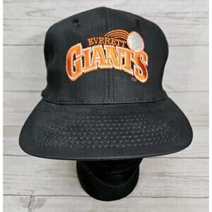 Vintage Everett Giants Baseball Hat Minor League MiLB Black Snapback